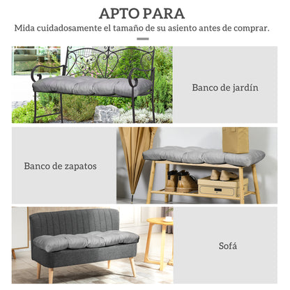 Cojín Para Banco Outsunny Poliéster Gris 110x48x8 Cm_5