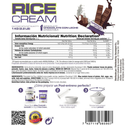 Rice Cream (crema De Arroz Pregelatinizada) - 1kg - Chocolate Con Leche - Fuente De Carbohidratos De Buen - Masmusculo_4