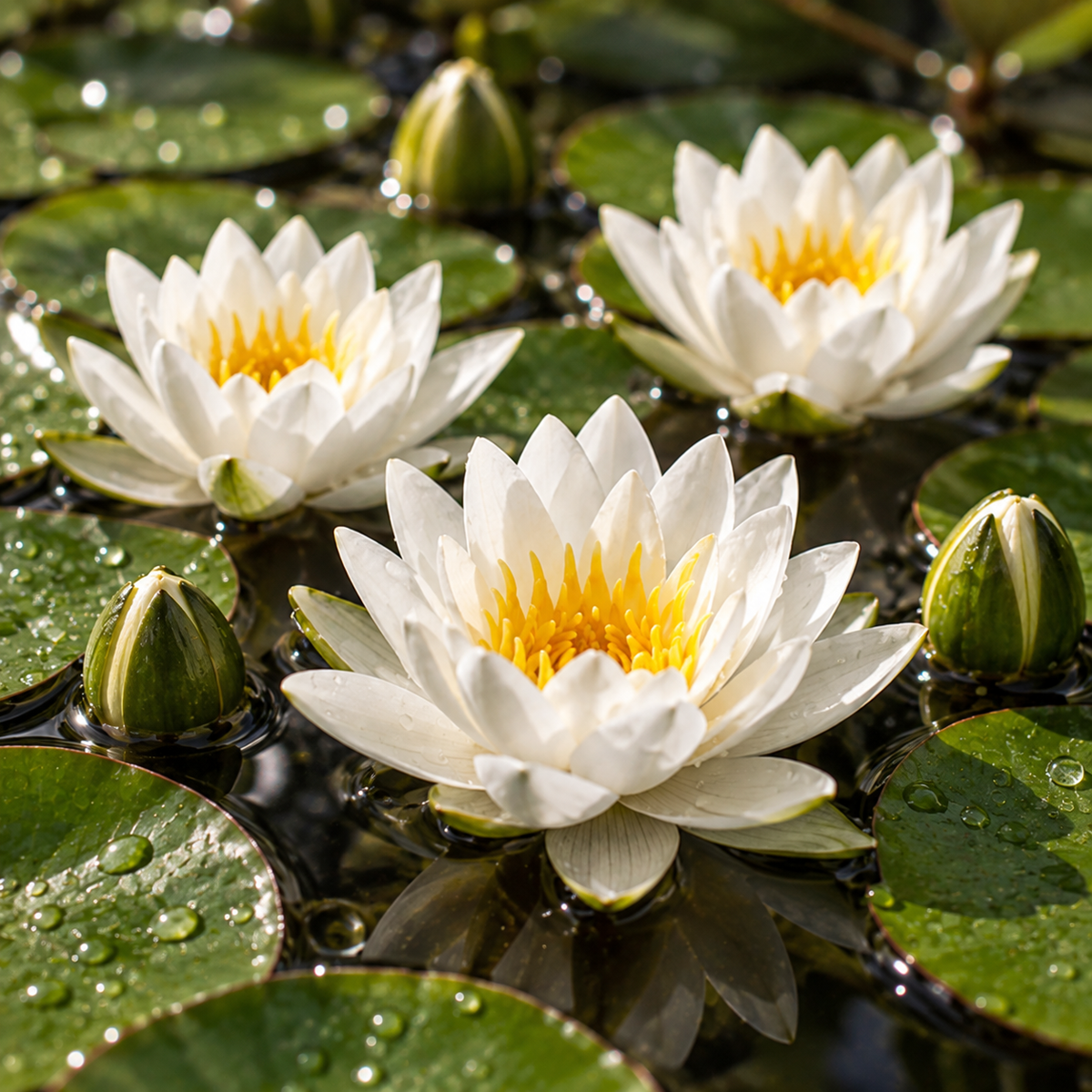 Nenúfar Enano Blanco - Nymphaea - 1x Nenúfar Multiflor Con Cesta_1
