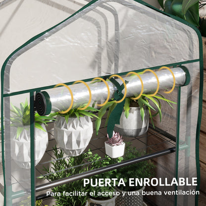 Invernadero De Jardín Outsunny Acero, Plástico Transparente 59x39x127 Cm_5