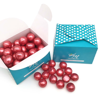 Pack 40 Perlas De Baño Aromatizada En Forma De Bola - Con Aceite De Soja - Hidratante Y Aromática - Aroma Fresas_0