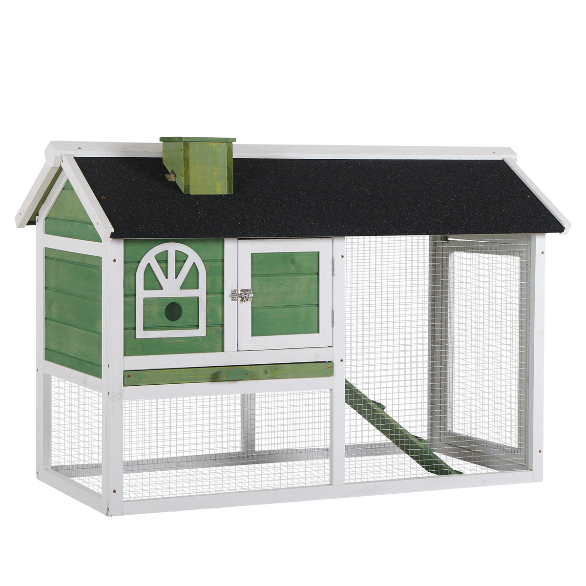 Conejera Pawhut Madera De Abeto Verde 120x60x79 Cm_0