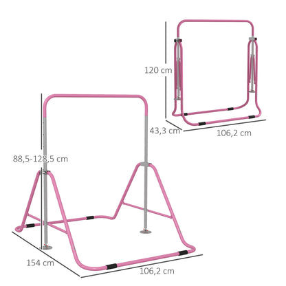 Barra De Gimnasia Homcom Acero Rosa 154x106.2x128.5 Cm 340-005v01pk_2