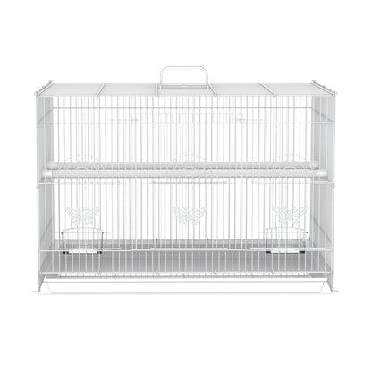 Jaula Para Pájaros Con Comederos 2 Perchas Pawhut 60x41x41 Cm Blanco_4