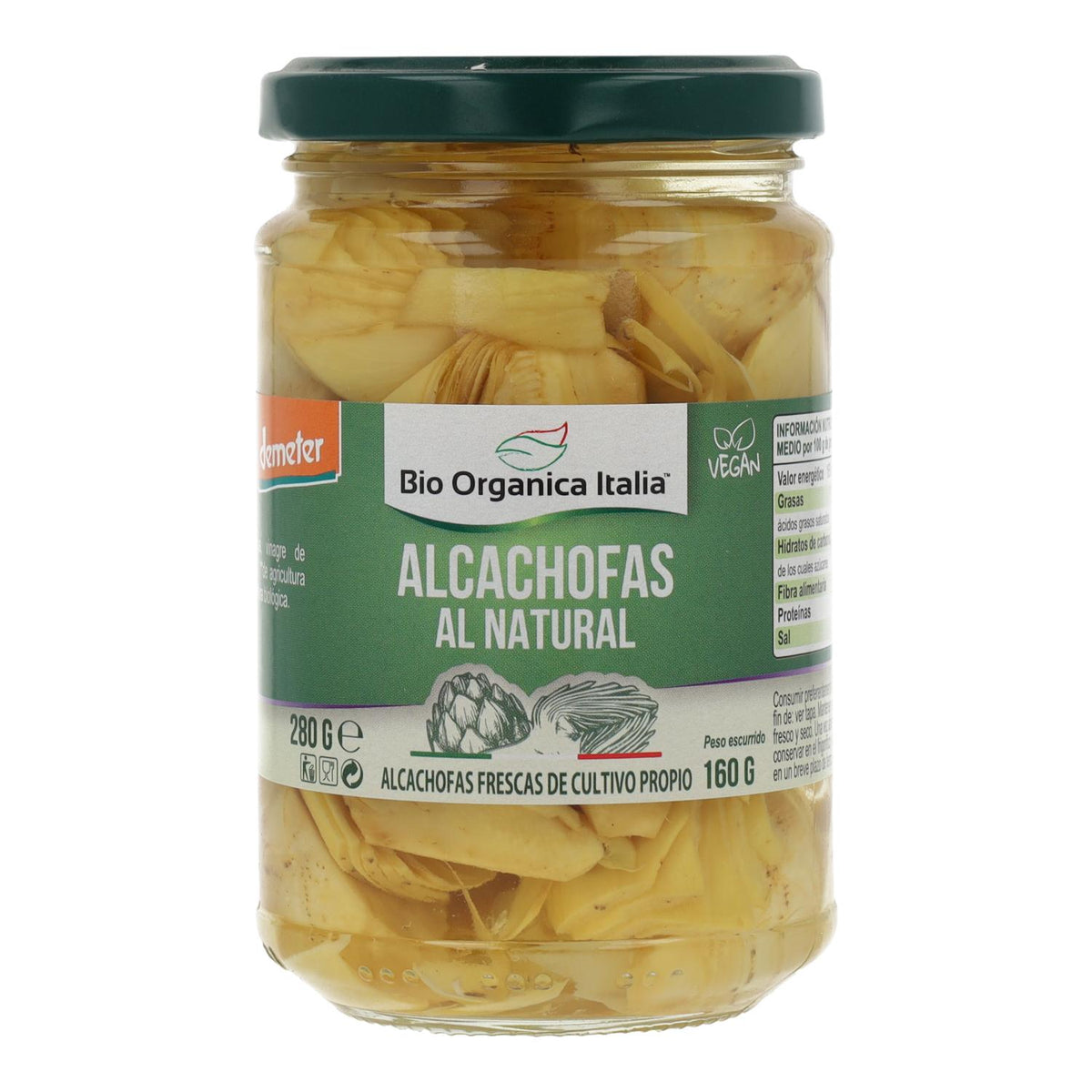 Alcachofas al Natural Demeter Bio Organica Italia 280 gr