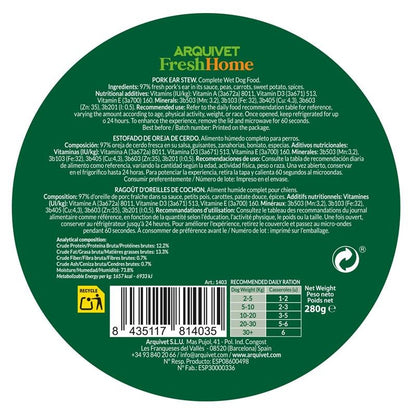 Arquivet Fresh Home Pig Ear Stew Alimento húmedo de oreja de cerdo para perros 280 g