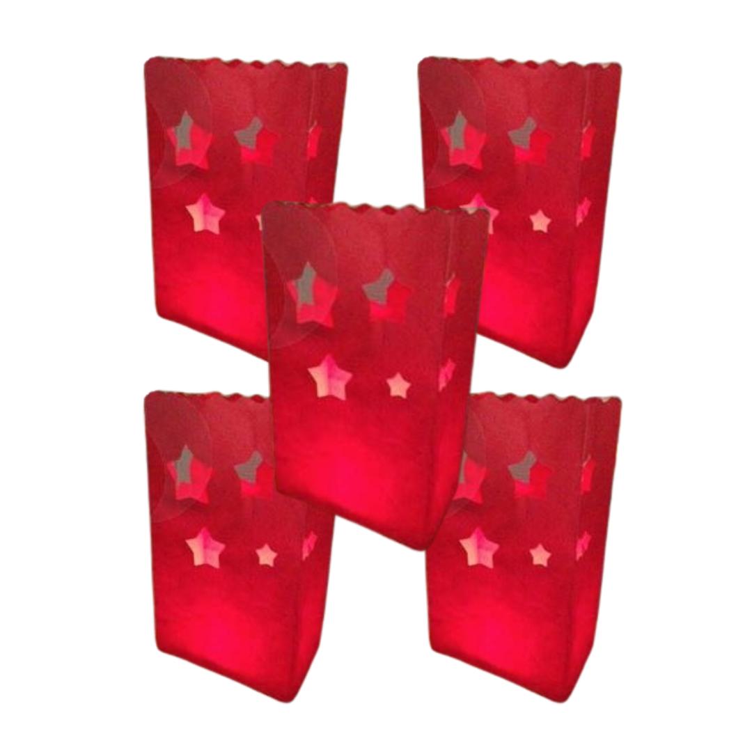 Lightbags Bolsas de papel Pack 5 unidades "Rojo Stars"
