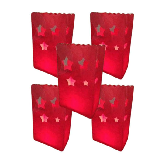 Lightbags Bolsas de papel Pack 5 unidades "Rojo Stars"