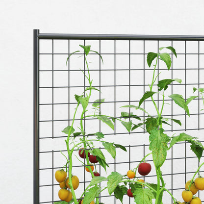 Jardinera Con Celosía Outsunny Acero Galvanizado Gris Oscuro 80x115x125 Cm_3