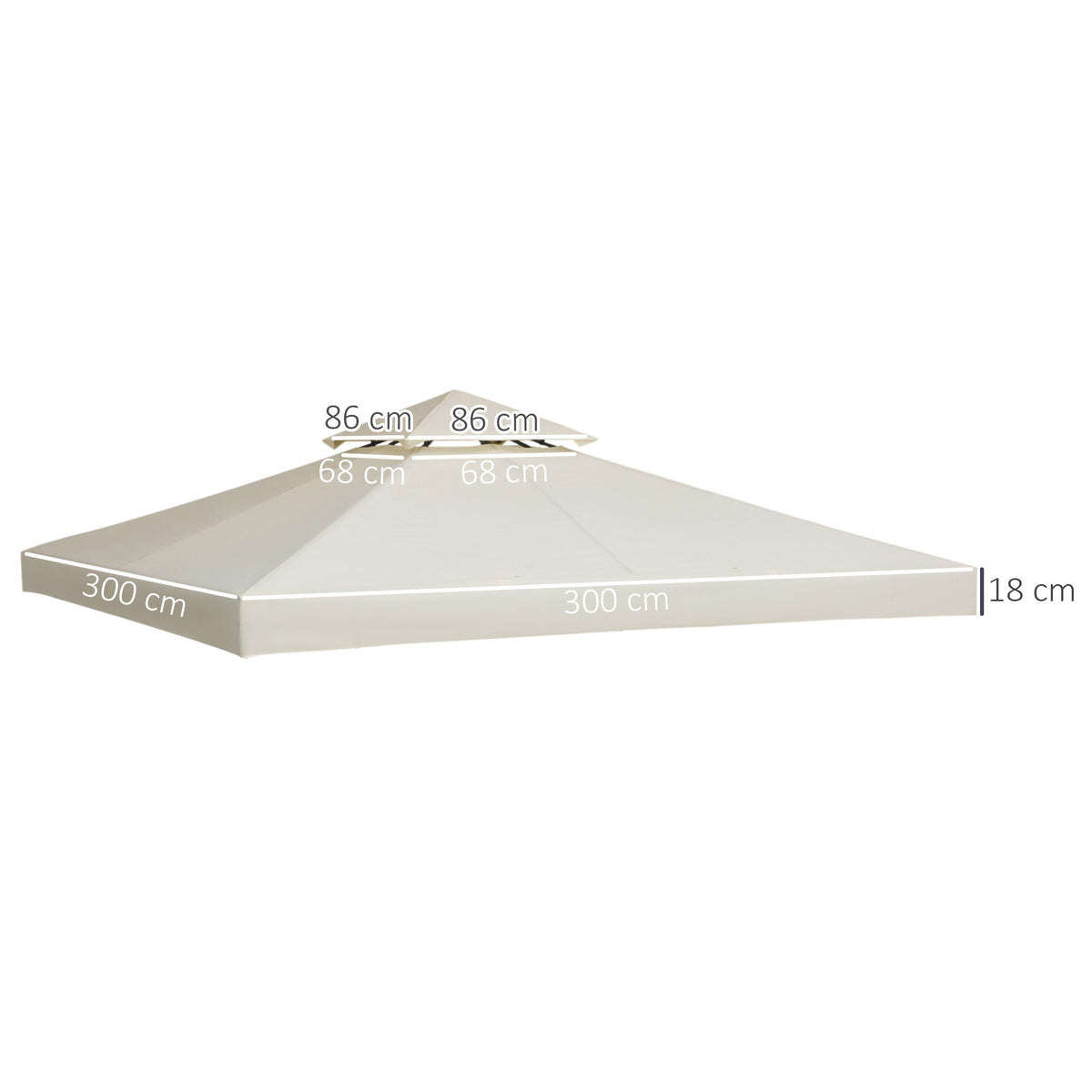 Techo Reemplazo Para Carpa Outsunny Crema 300x300 Cm_2