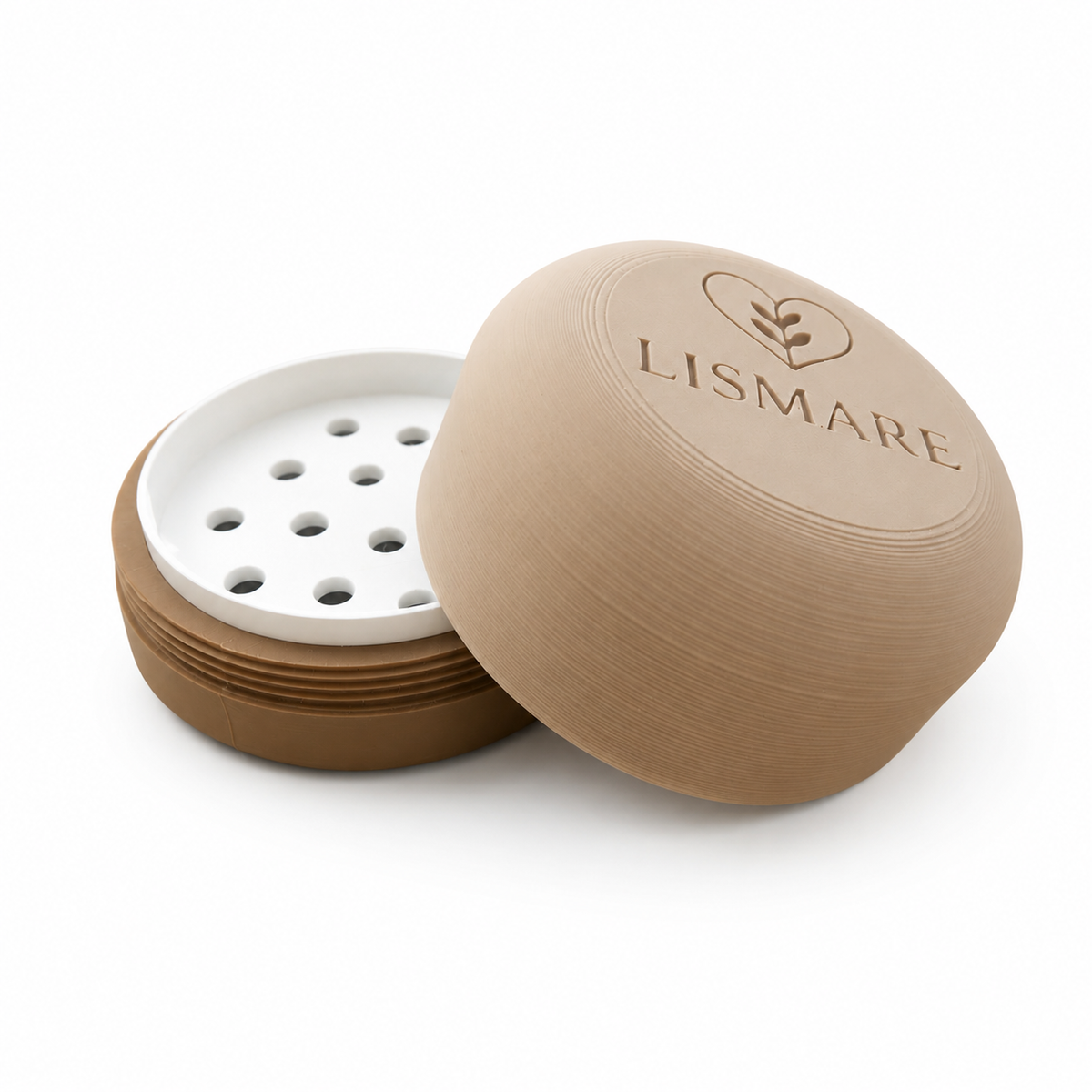 Jabonera para champú sólido con tapa de rosca y drenaje – viaje y gimnasio – Lismare_0