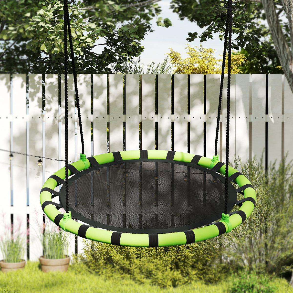 Columpio Infantil Aiyaplay Textilene, Metal Negro 100x100x180 Cm_4