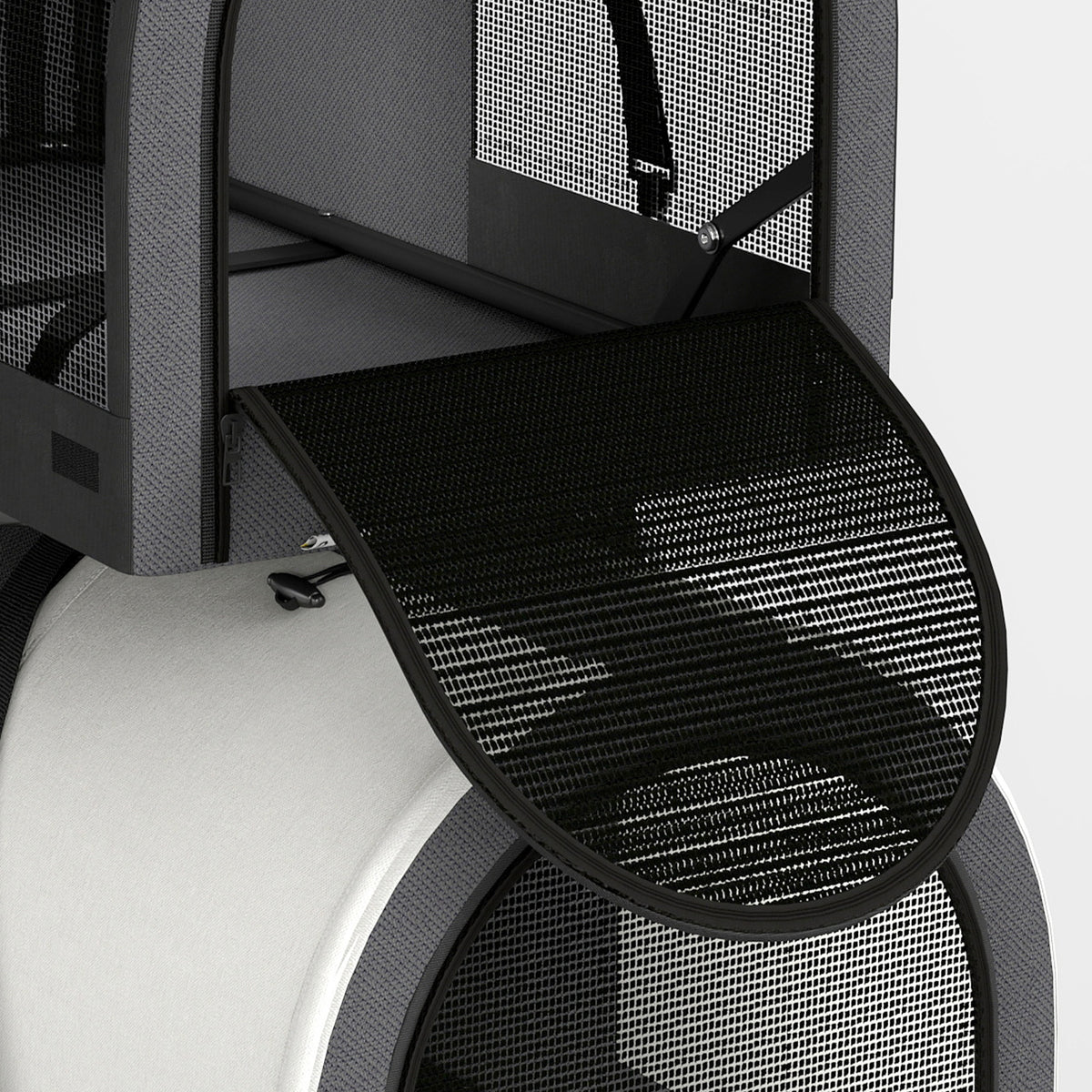 Pawhut Carrito Doble Para Perros Plegable Con 2 Transportines 66x50x98 Cm_4