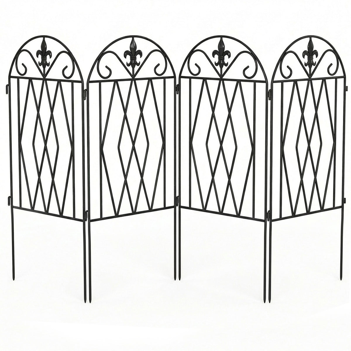 Vallas De Jardín Outsunny Metal Negro 125x56 Cm_0