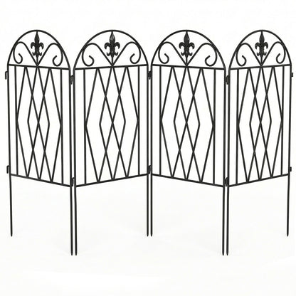 Vallas De Jardín Outsunny Metal Negro 125x56 Cm_0