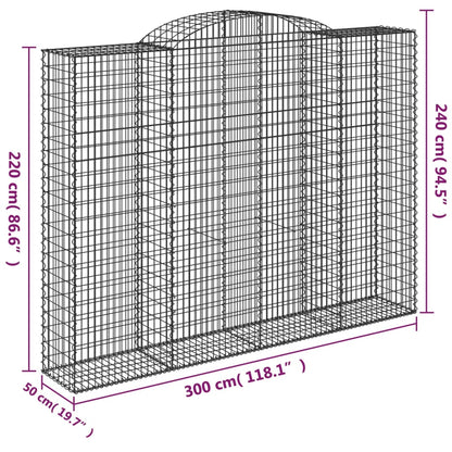 Cestas De Gaviones 13 Uds Forma De Arco Hierro 300x50x220/240cm_5