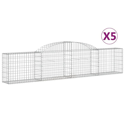 Cestas De Gaviones 5 Uds Forma De Arco Hierro 300x30x60/80 Cm_0