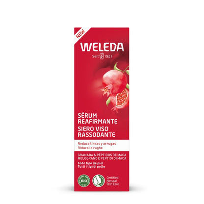 Sérum reafirmante de granada y péptidos de maca Weleda 30 ml