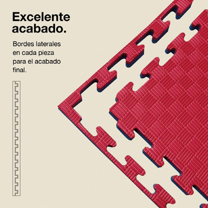 Tatami Puzzle 2,5cm 100x100cm – Superficie 5 Líneas Rojo/azul Jowy_2