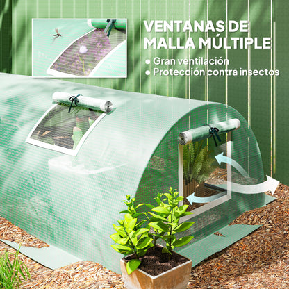 Invernadero Pequeño Outsunny Pe, Acero Verde 300x80x45 Cm_4