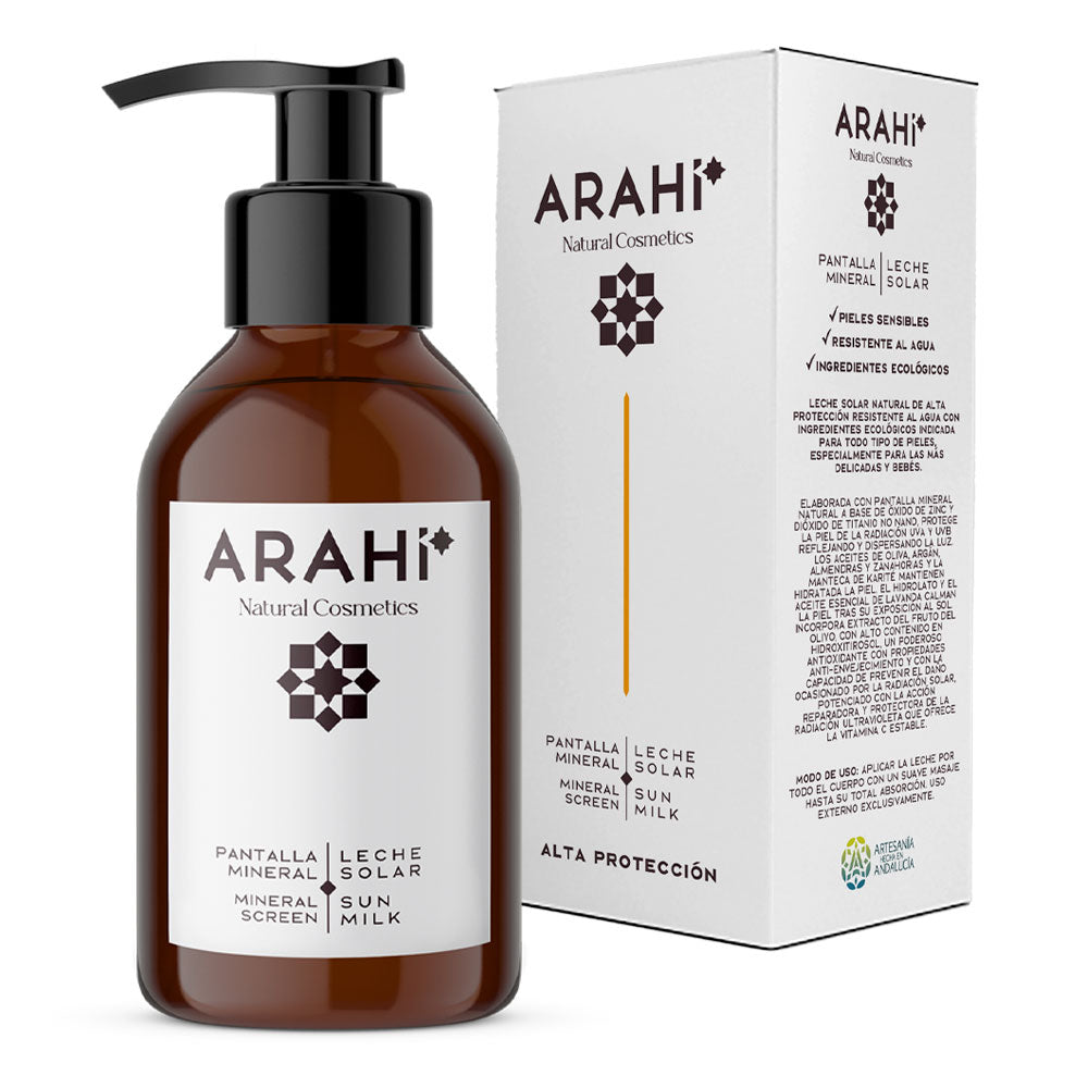 Leche Solar Mineral Alta Protección Cara Y Cuerpo, Resistente Al Agua 100 Ml. Arahí Natural Cosmetics_0
