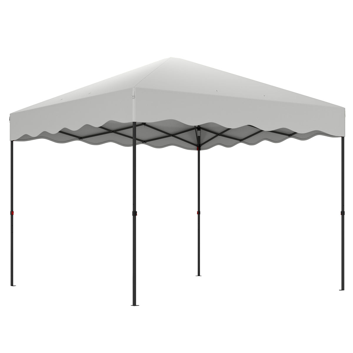Carpa Plegable Outsunny Metal, Tela Oxford Blanco 297x297x287 Cm_0