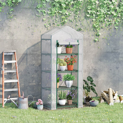 Invernadero De Jardín Outsunny Acero, Pe Blanco 70x50x160 Cm_1