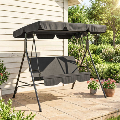 Columpio De Jardín Outsunny Acero, Poliéster Negro 172x110x153 Cm_1