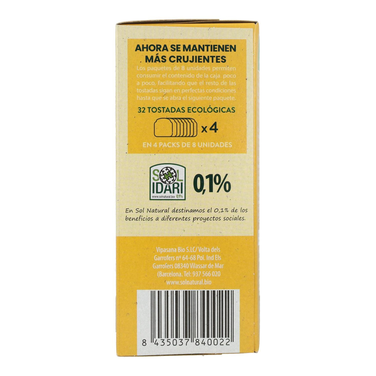 Biscotes de Espelta bio Sol Natural 270 g