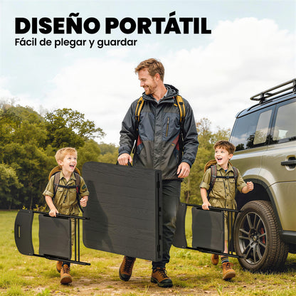 Conjunto Para Camping Outsunny Hdpe, Metal Negro 180x74x74 Cm_5