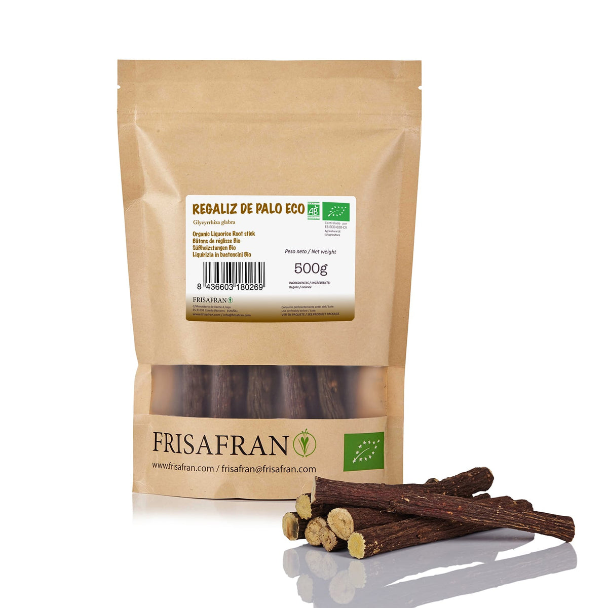 Regaliz De Palo Ecológico Seco - Sabor Y Calidad | Frisafran 500 G_1