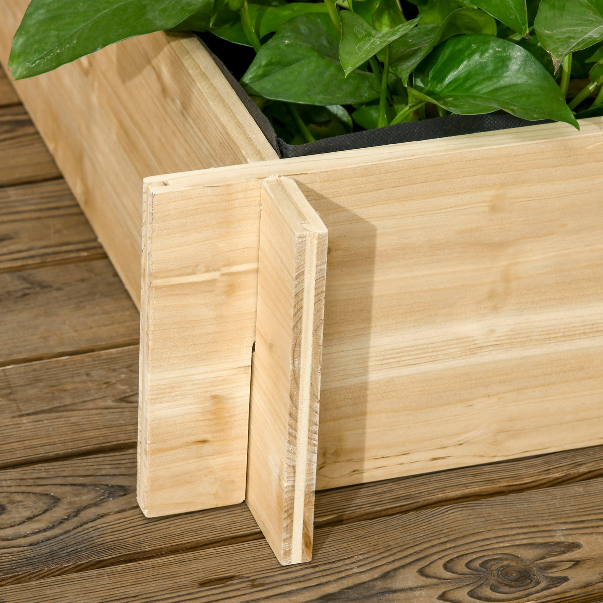 Jardinera De 3 Niveles Con Enrejado Outsunny 95x95x110 Cm Natural_4