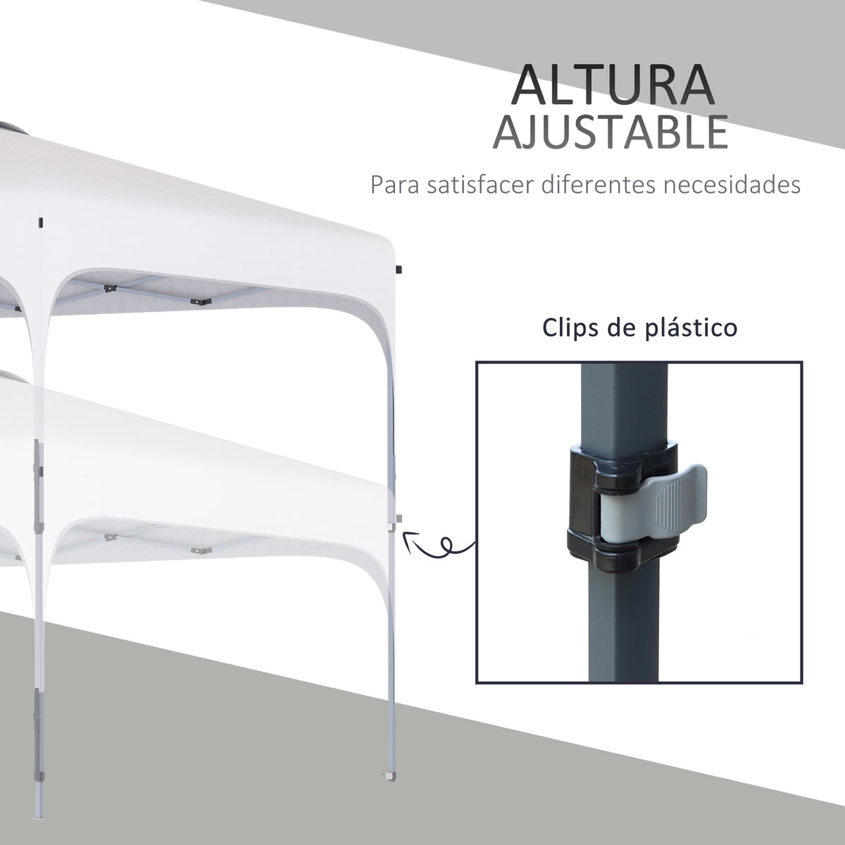 Cenador Plegable Protección Uv 50+ Outsunny 2,5x2,5x2,68 M Blanco_5