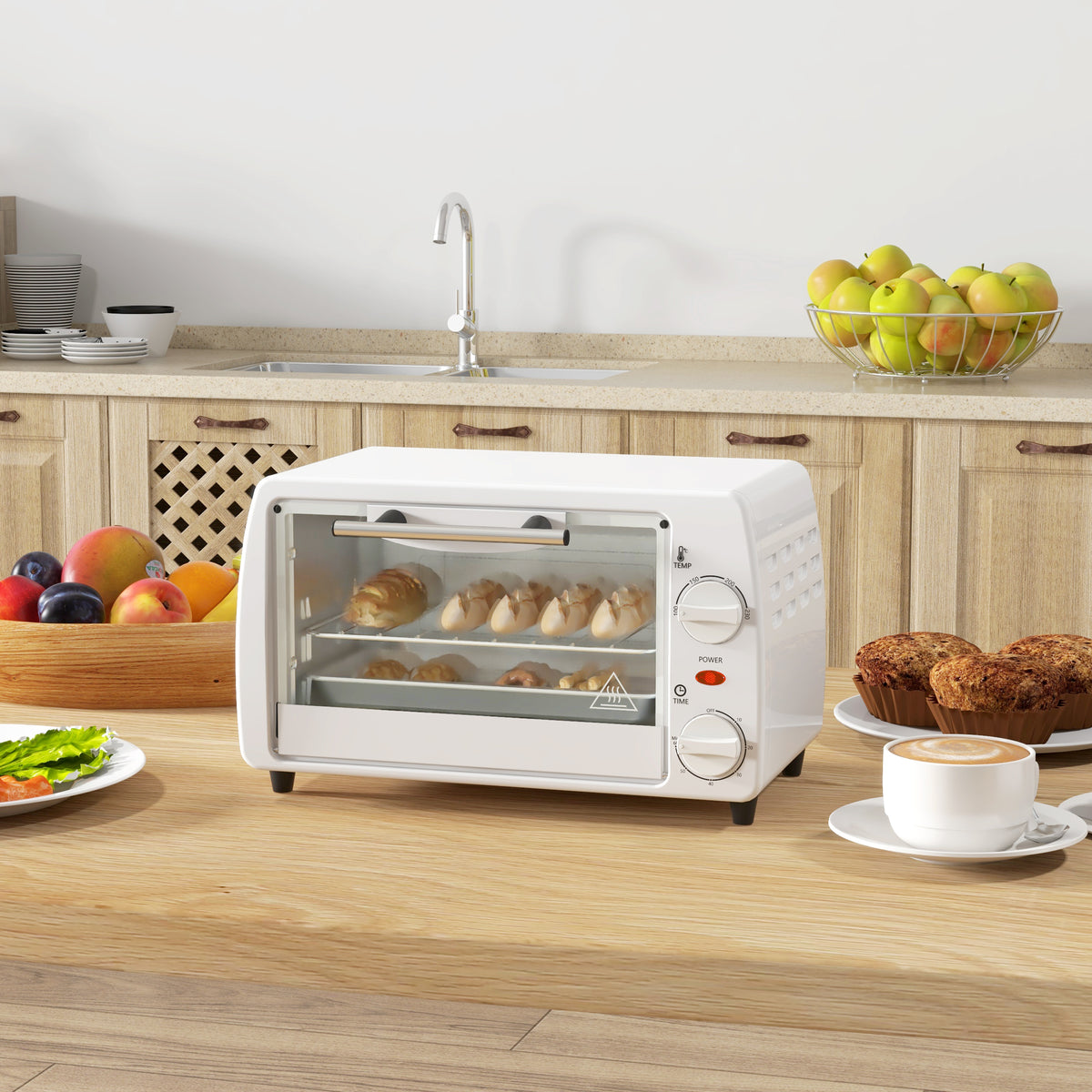 Horno Eléctrico Homcom Metal Blanco 36.5x26x22 Cm_1