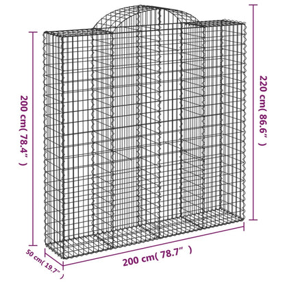 Cestas De Gaviones 8 Uds Forma De Arco Hierro 200x50x200/220 Cm_5