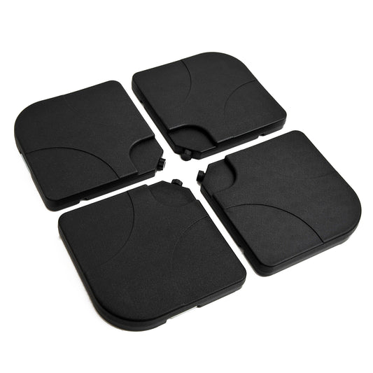 Base De Sombrilla Outsunny Negro 4 Piezas De Plástico 50x50x7,5 Cm_0