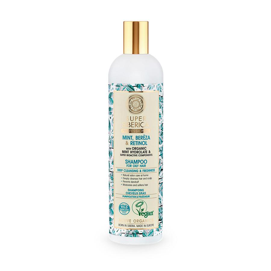 Champú para cabello Graso con Menta, Abedul y Retinol Natura Siberica 400 ml