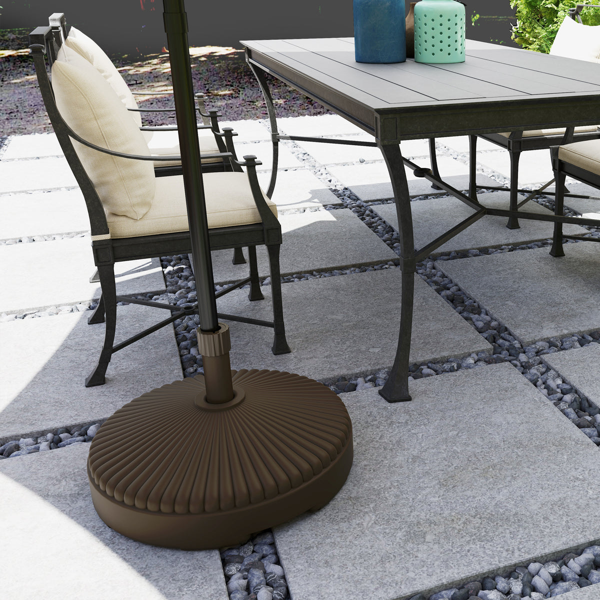 Base De Sombrilla Outsunny Hdpe Marrón 55x55x30 Cm_3