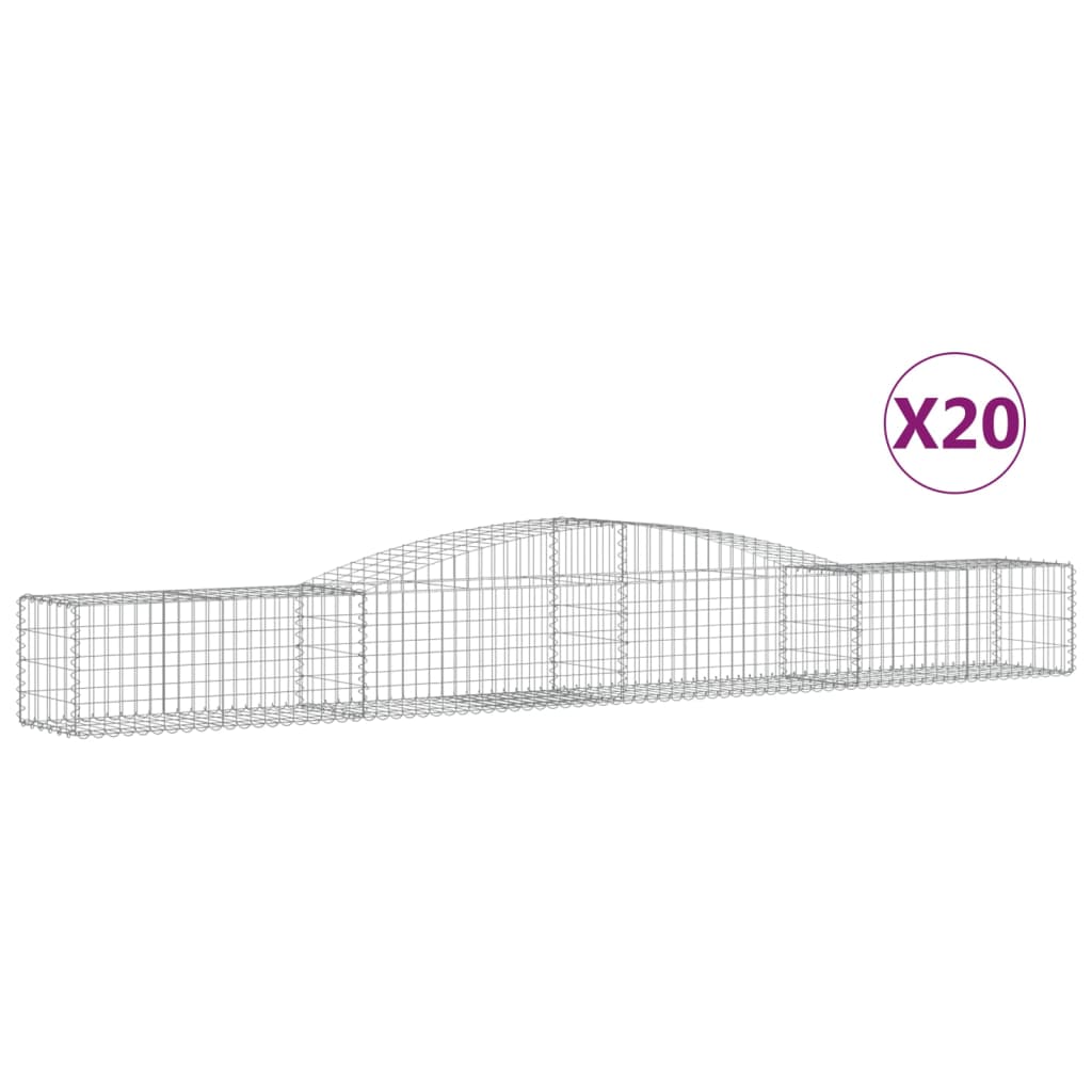 Cestas De Gaviones 20 Uds Forma De Arco Hierro 400x50x40/60 Cm_0