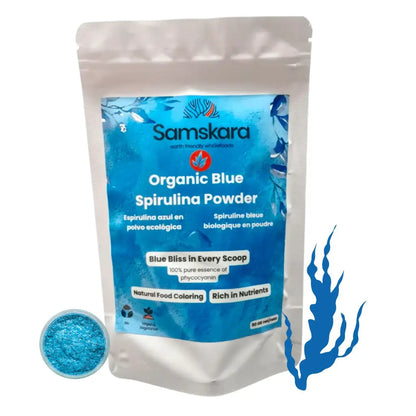 Espirulina Azul En Polvo Bio - Pack 4 X 50g (4 Envases Retail) | Superalimento Ecológico Vegano Para Batidos, Smoothies_0