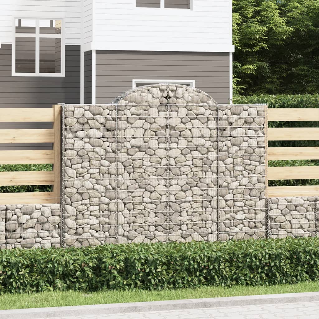 Cestas De Gaviones 2 Uds Forma De Arco Hierro 200x50x160/180 Cm_1