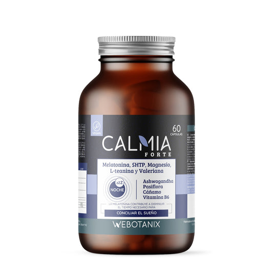 Calmia Noche Forte (5HTP+Melatonina+ Magnesio, L-Teanina, Valeriana) WEBOTANIX 60 cápsulas