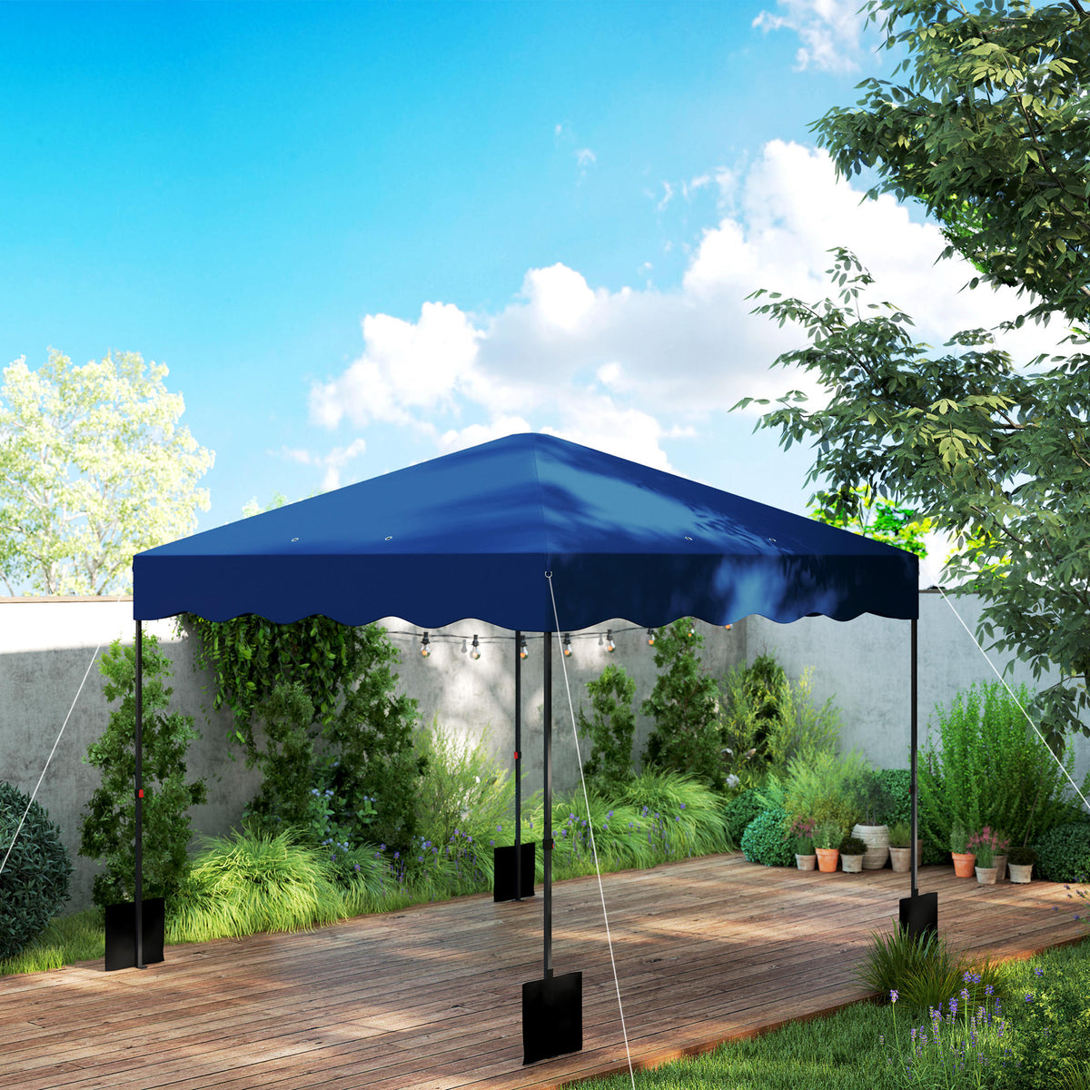 Carpa Plegable Outsunny Metal, Tela Oxford Azul 297x297x287 Cm_1