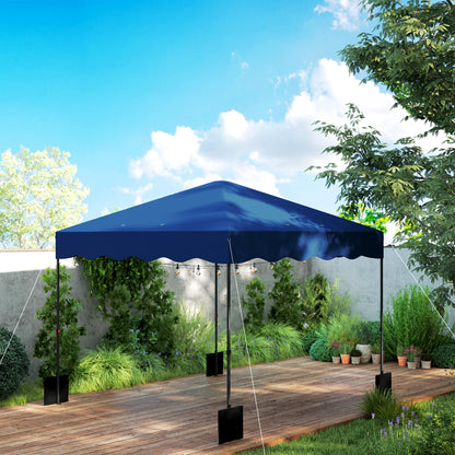 Carpa Plegable Outsunny Metal, Tela Oxford Azul 297x297x287 Cm_1
