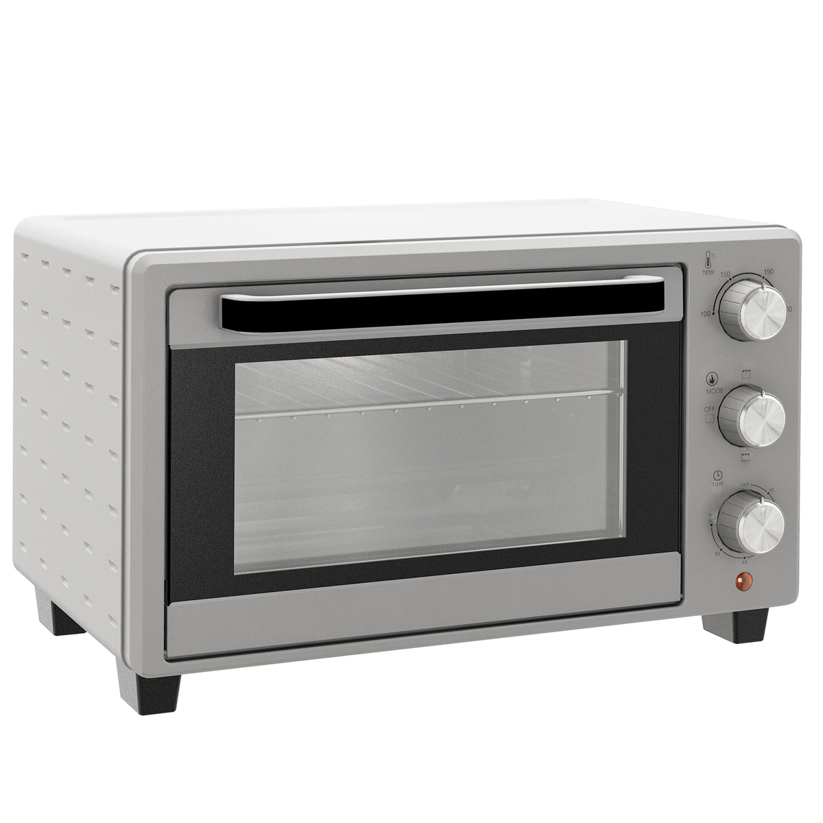 Horno Eléctrico Homcom Metal, Vidrio Templado Plata 46x38.5x29 Cm_0