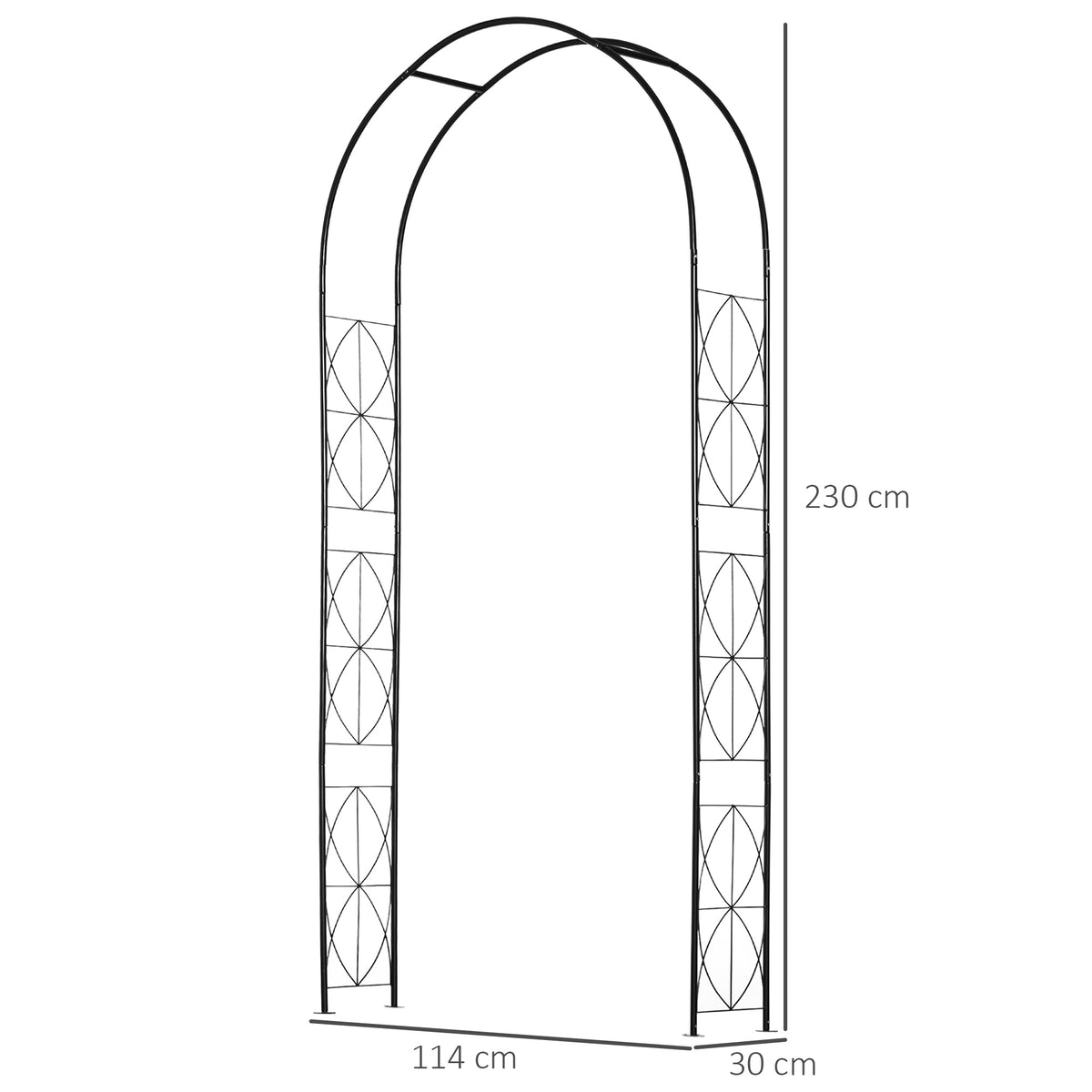 Arco De Jardín Outsunny Metal Negro 114x30x30 Cm_2
