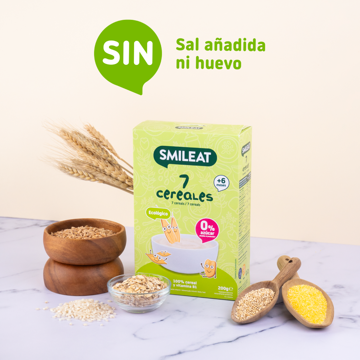 PROMO 3x Papilla de 7 Cereales Eco Smileat 200g