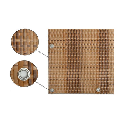 Panel De Ratán Para Balcón O Valla (marrón Y Beige) 100x500 Cm_0