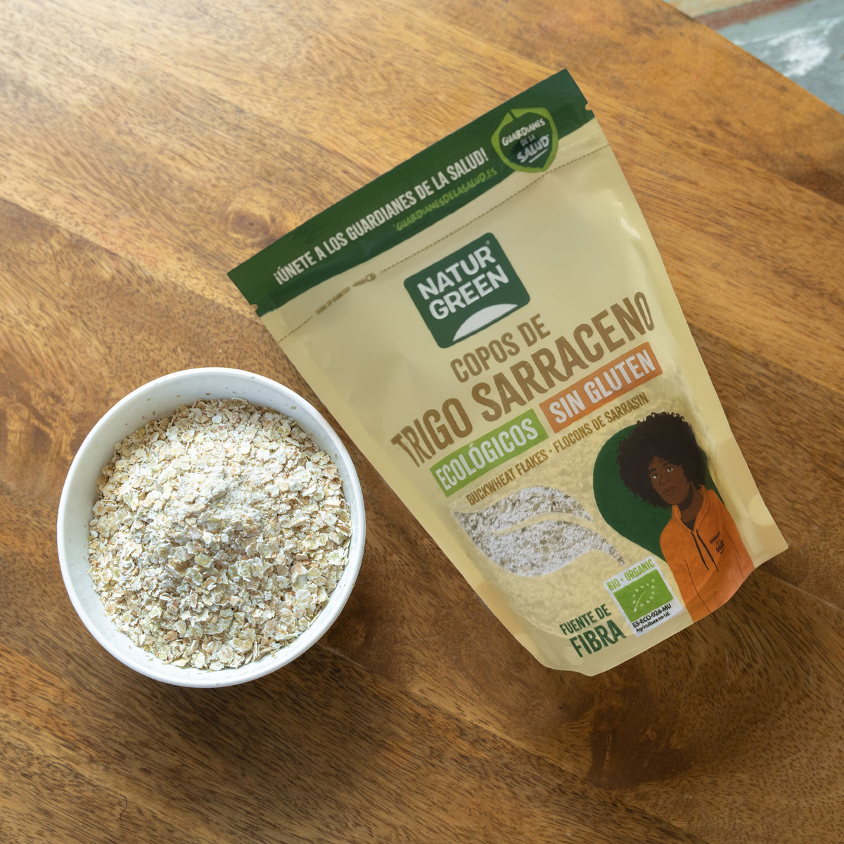 Packs 2 uds Copos de Trigo Sarraceno BIO Sin Gluten Naturgreen 2 uds de 250 g