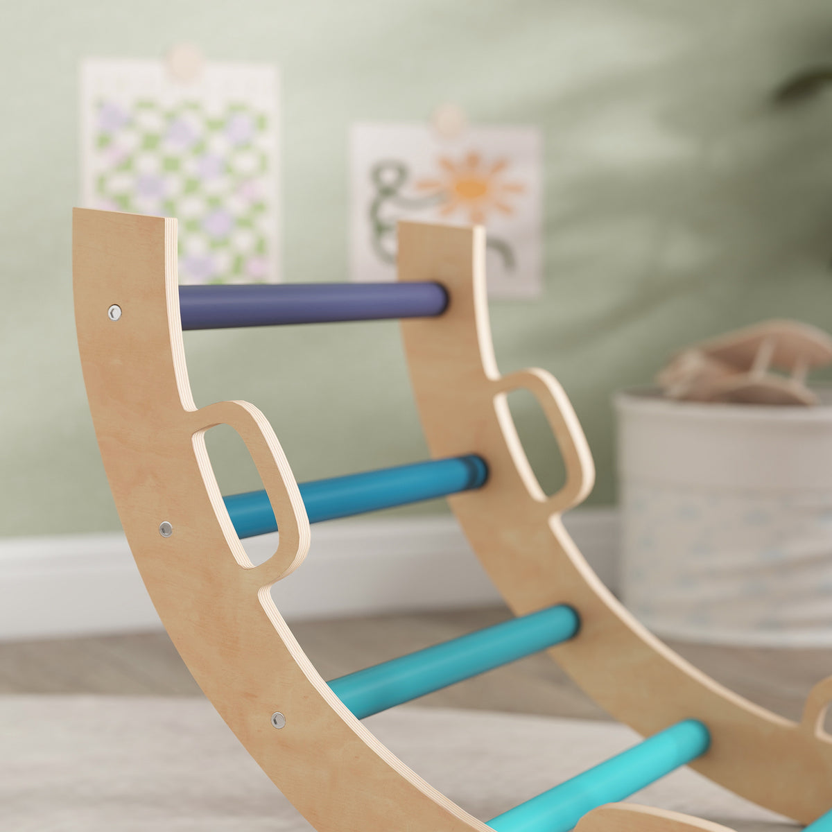 Triángulo De Escalada Aiyaplay Madera Contrachapada Azul 193x74.5x38 Cm 331-103v00bu_4
